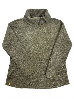 Lolë Cozy Olive Melange Asymmetrical Fleece Pullover